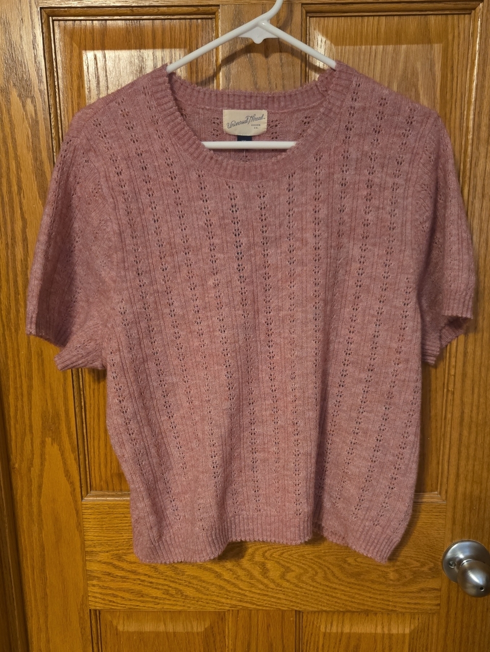 Universal Thread Dusty Rose Short-Sleeve Knit Sweater